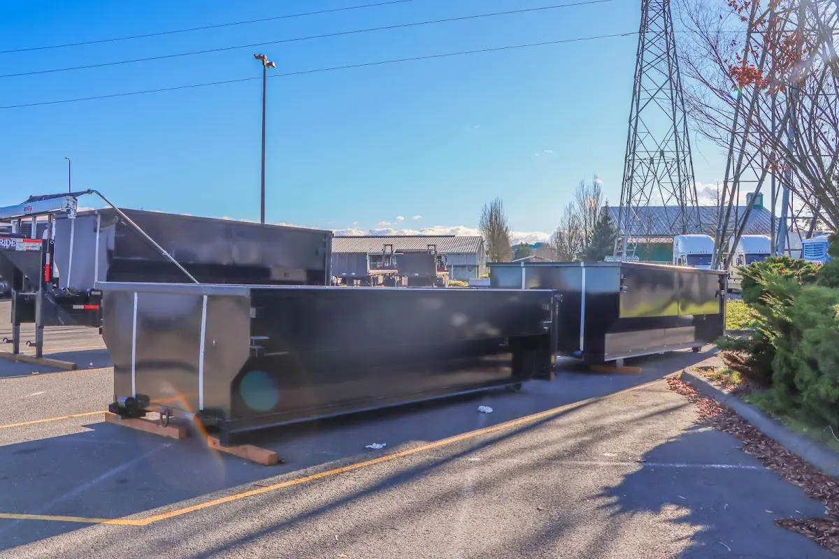 Roll-off dumpster ready for waste disposal at job site for Estate Cleanout Dumpster Rental in Garden Grove